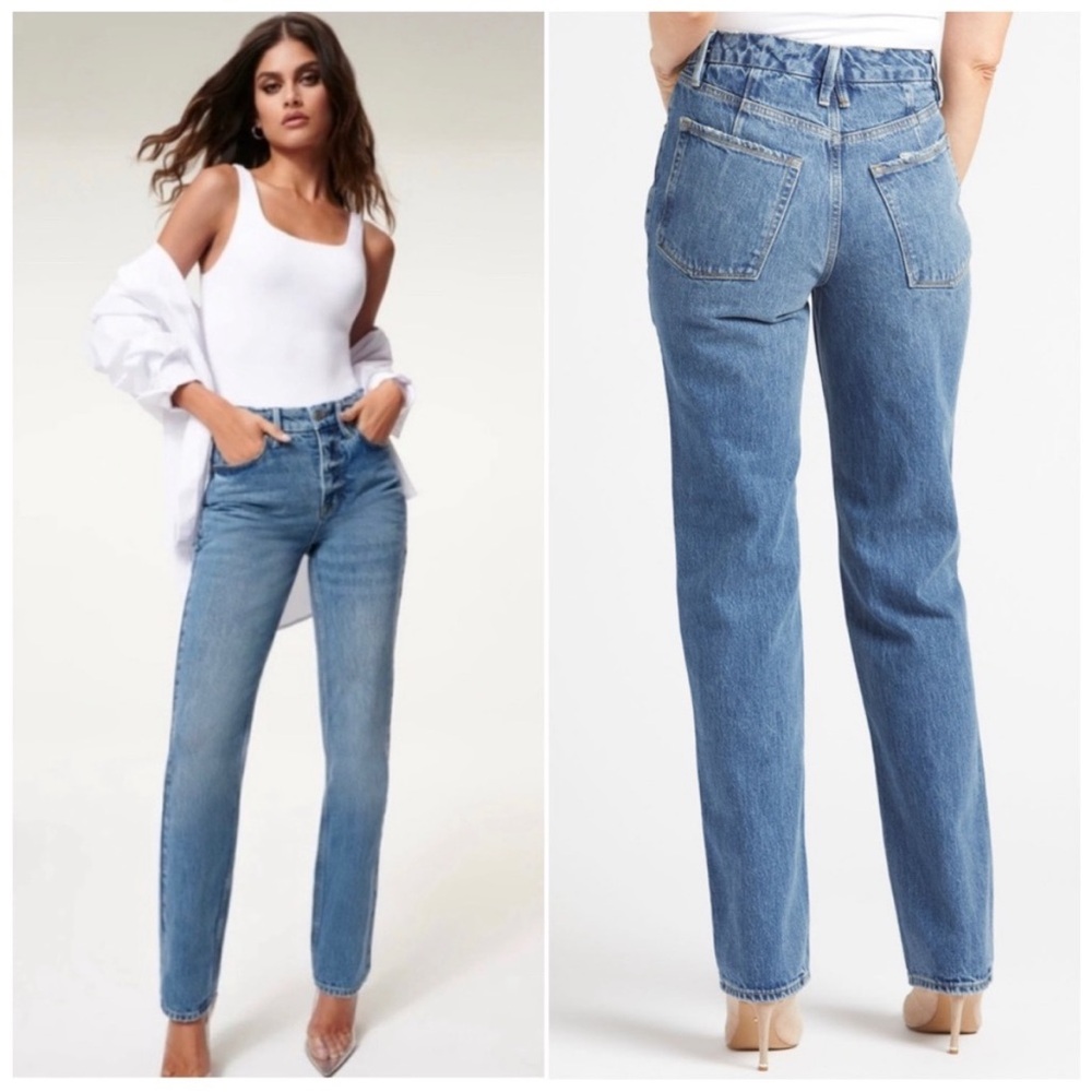 High-Rise Straight Leg Women’s Jeans in Light Blue
